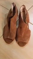 Brown Suede Wedge Shoes - Women's Size 38/39 - 2