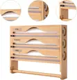 3-in-1 Bamboo Kitchen Wrap Dispenser & Paper Towel Holder - 2