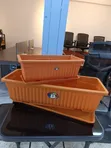 Plastic Rectangular Flower Pot - Brown - 1