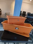 Plastic Rectangular Flower Pot - Brown - 2