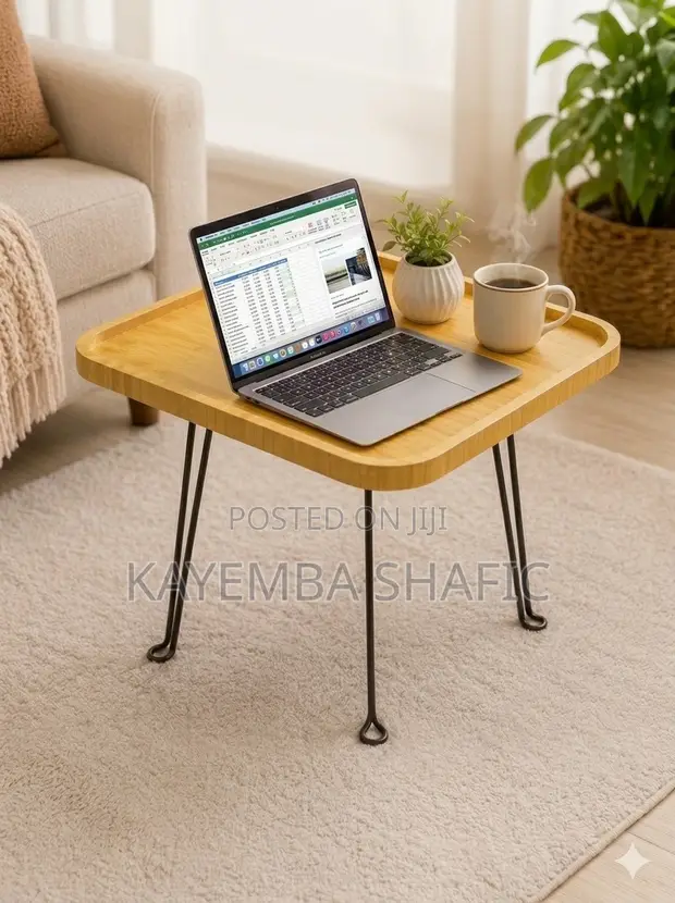 Portable Folding Bamboo Coffee Table Sofa Side Laptop Tray Desk - 1