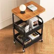 3-Tier Metal Storage Trolley with Table Top - 2