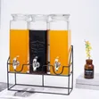 Triple Glass Beverage Dispenser Set with Metal Stand - 1