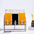 Triple Glass Beverage Dispenser Set with Metal Stand - 2