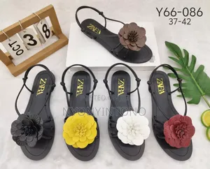 Zara Flower Flat Sandals