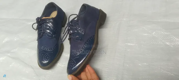 Belle Ladies Oxford Shoes - Navy Blue, Size 38 - 1