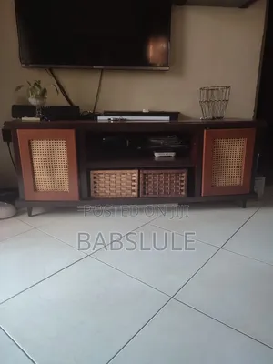 TV Stand with Shelves - Brown Laminate