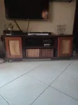 TV Stand with Shelves - Brown Laminate - 1