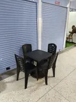 Plastic Pedestal Base Table and 4 Chairs - 2