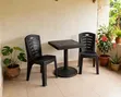 Matching Black Plastic Dining Table and Chairs Set - 2