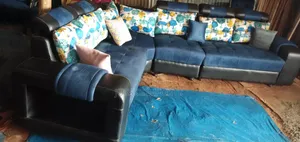 L-Shape 6-Seater Sofa - Leather and Fabric