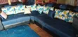 L-Shape 6-Seater Sofa - Leather and Fabric - 2