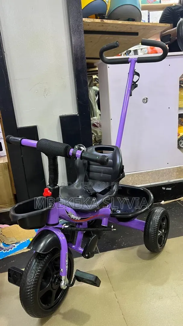 Baby King Kid's Tricycle with Seat Belt & Push Handle - 1