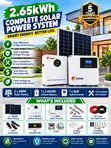 SRNE Complete 3kW Solar Package - 24V Lithium Battery - 2