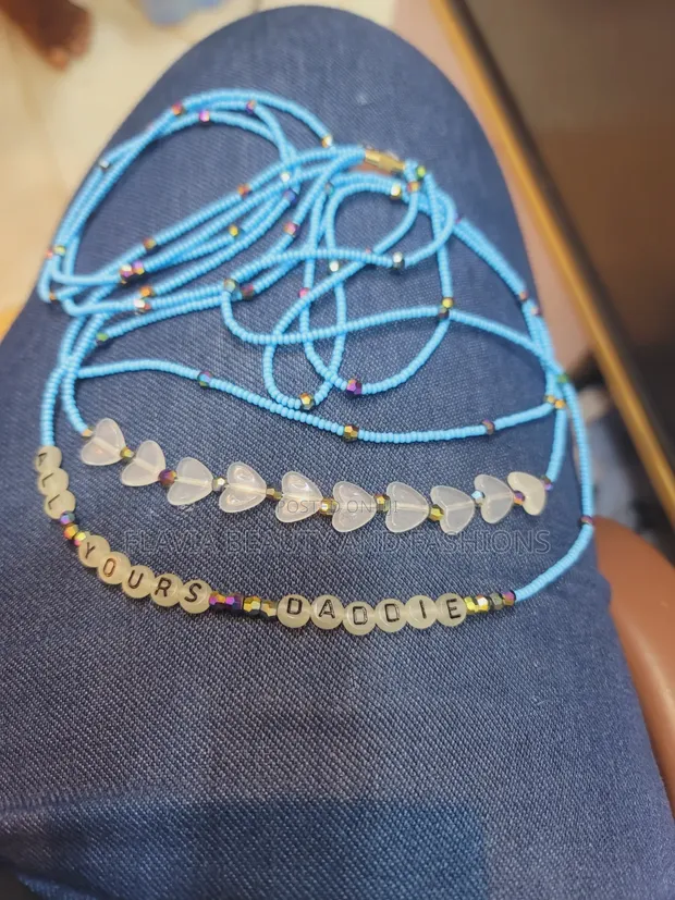 Sparkling Beaded Waist Beads with Words - 1