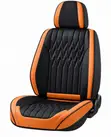 Premium 10D Car Seat Covers - Black & Orange - 1