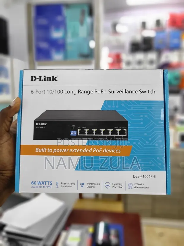 D-Link 6-Port 10/100 PoE+ Surveillance Switch - 1