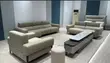 Modern Beige Leather Electric Reclining Sofa Set - 1