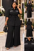 Classic Two-Piece Set with Long Sleeves and Trousers - 2