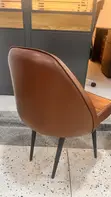 Brand New Leather Dining Chairs with Metallic Stands - 1