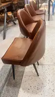 Brand New Leather Dining Chairs with Metallic Stands - 3