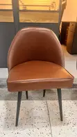 Brand New Leather Dining Chairs with Metallic Stands - 4