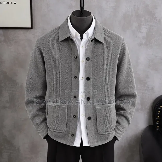 Men's Wool Cardigan Jacket - 1