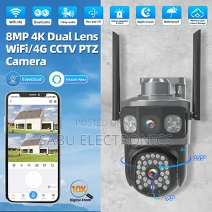 EseeCloud 8MP 4K Dual Lens 4G SIM Outdoor PTZ Security Camera