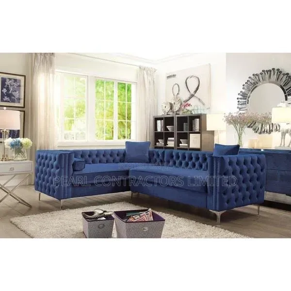 Chesterfield L-Shaped Sofa Set - Any Colour/Material - 1