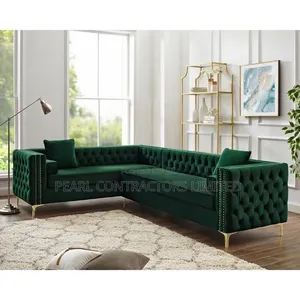 Chesterfield L-Shaped Sofa Set - Any Colour/Material