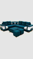 L-Shaped Sofa Couches with Poufs - Any Colour/Material - 1