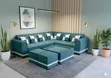 L-Shaped Sofa Couches with Poufs - Any Colour/Material - 4