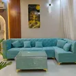 L-Shaped Sofa Couches with Poufs - Any Colour/Material - 5