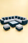Brand New 6-Seater L-Shaped Sofas with Poufs - Customisable - 2