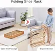 6-Layer Foldable Bamboo Shoe Rack Organizer (70cm) - 3