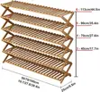 6-Layer Foldable Bamboo Shoe Rack Organizer (70cm) - 4