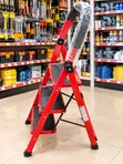 Heavy-Duty 3-Step Folding Ladder - Strong Non-Slip - 2