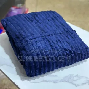 Dark Blue & Brown Ribbed Throw Blankets