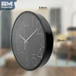 Modern Black Quartz Wall Clock With Silver Markers - 1