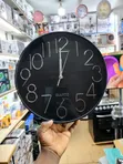 Modern Black Quartz Wall Clock With Silver Markers - 3