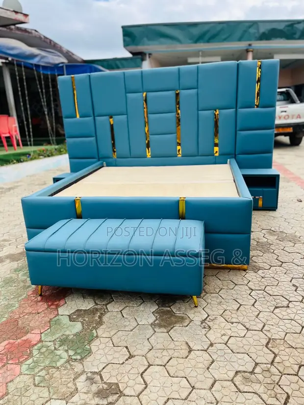Premium Quality Fabric Sofa Bed - Light Blue - 1