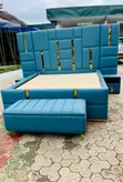 Premium Quality Fabric Sofa Bed - Light Blue - 2