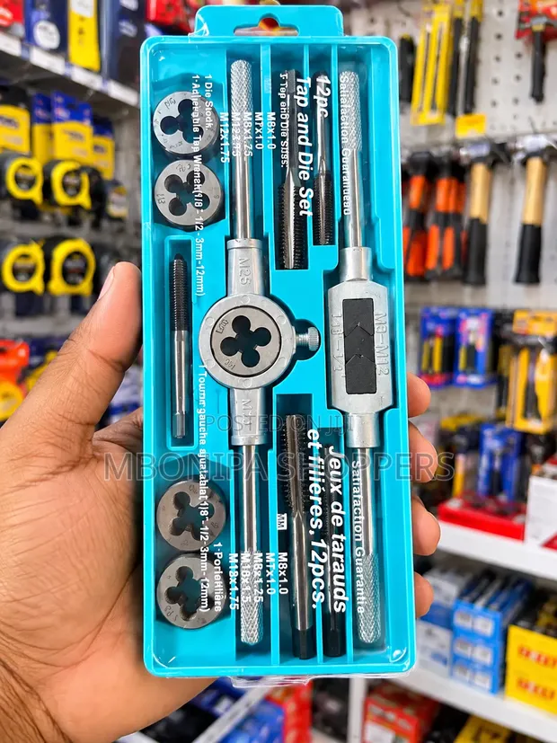 12-Piece Tap and Die Set - Thread Repair Tool Kit - 1