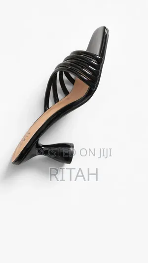 Black Diamond Bow Mesh Heels - Size 41