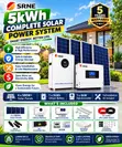 SRNE 5kW Hybrid Solar System with 5kWh Lithium Battery - 1
