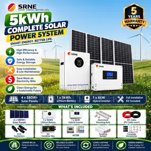 SRNE 5kW Solar Kit - 5kWh Lithium Battery + 2.32kW Panels