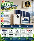 SRNE 5kW Hybrid Inverter + 5kWh Lithium Battery Solar System - 1