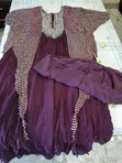 Ladies Purple Silk Dress - XL - 1