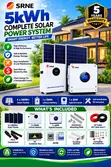 SRNE 5kW Hybrid Solar Kit with 5kWh Lithium Battery - 1