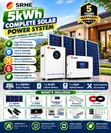 SRNE 5kW Complete Solar System - 5kWh Battery, 4x580W Panels - 1